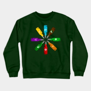 Zombie 8 Perk Pinwheel on Leaf Green Crewneck Sweatshirt